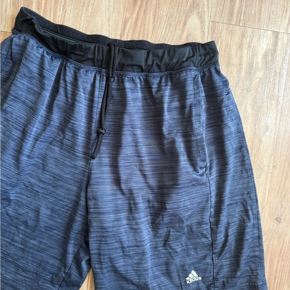 Adidas Men's Charcoal Gray/Blue Athletic Shorts - Picture 4 of 5